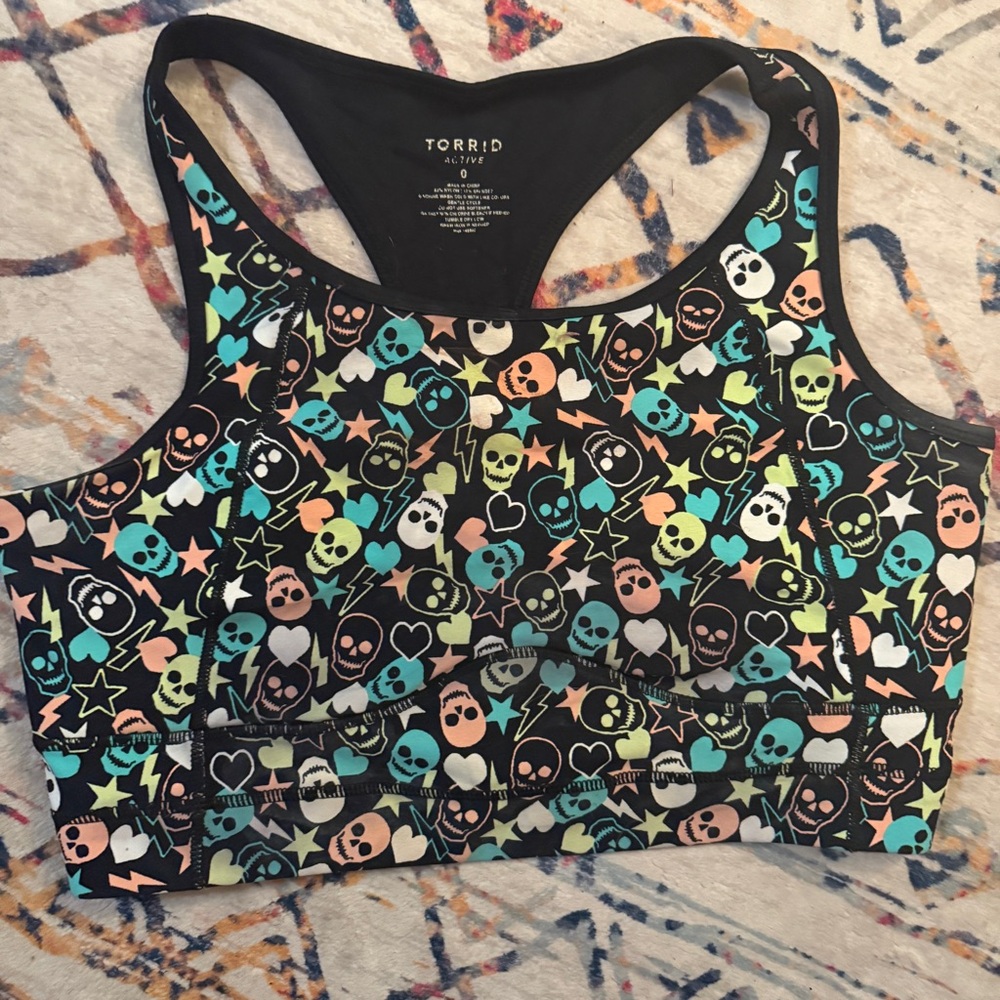 Torrid low impact bra skull print